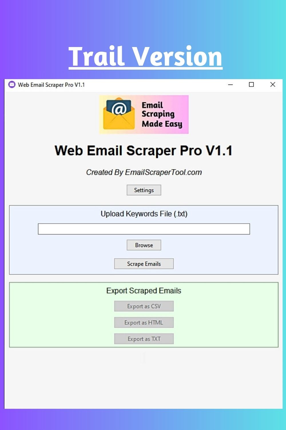 Web Email Scraper Pro Tool Trail